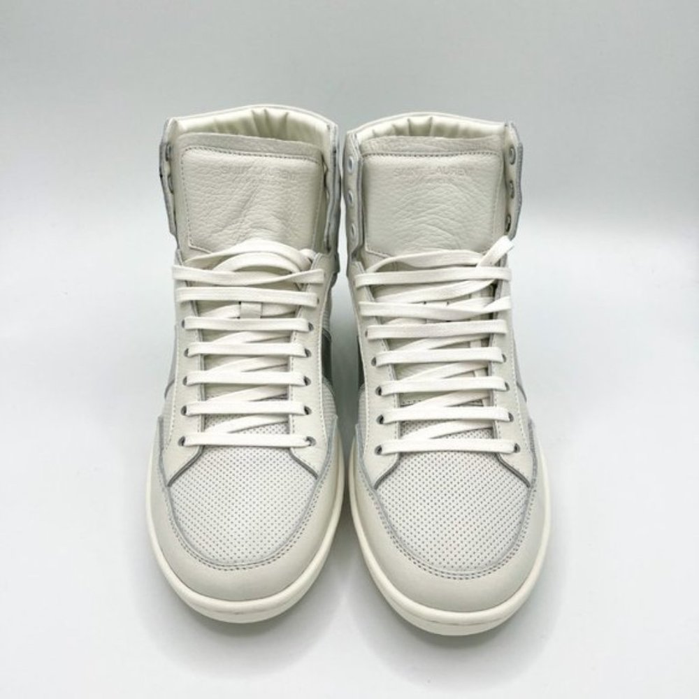Saint Laurent Court Classic Leather High-Top Sneakers NWT - Picture 8 of 10
